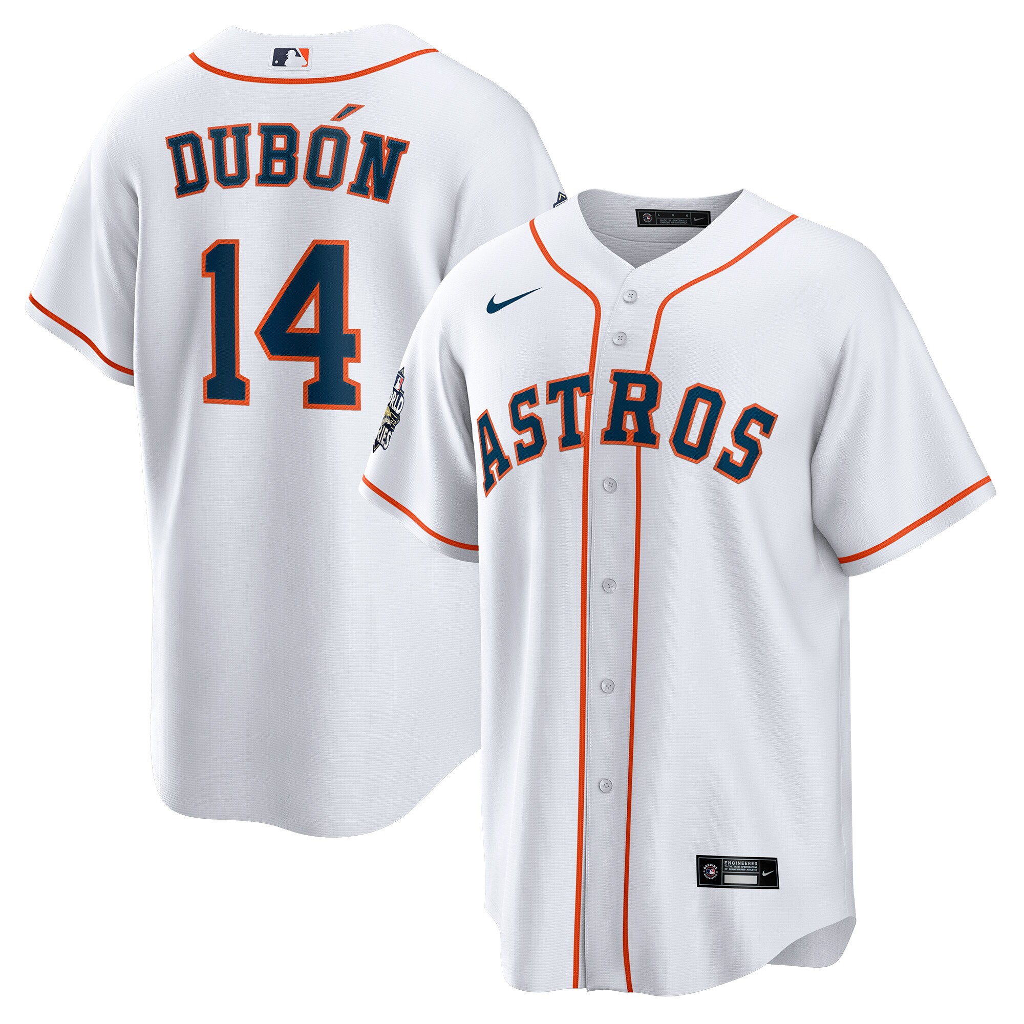 Men's Houston Astros Mauricio DubÃ³n White Home Player Jersey