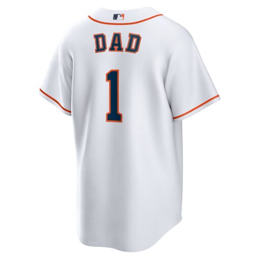 Men's Houston Astros White #1 Dad Home Jersey - Image 3