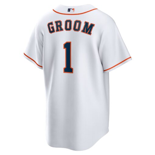 Men's Houston Astros White #1 Groom Home Jersey - Image 3