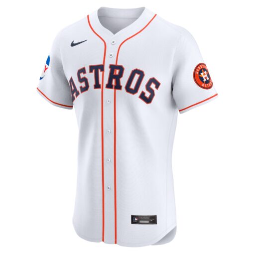 Men's Houston Astros White Home Elite Patch Jersey - Image 2