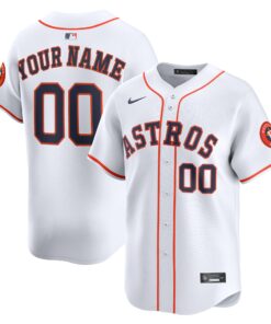 Men's Houston Astros White Home Limited Custom Jersey