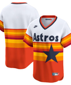 Men's Houston Astros White Throwback Cooperstown Collection Limited Jersey
