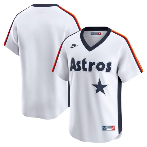 Men's Houston Astros White Throwback Cooperstown Collection Limited Jersey