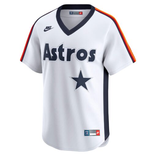 Men's Houston Astros White Throwback Cooperstown Collection Limited Jersey - Image 2