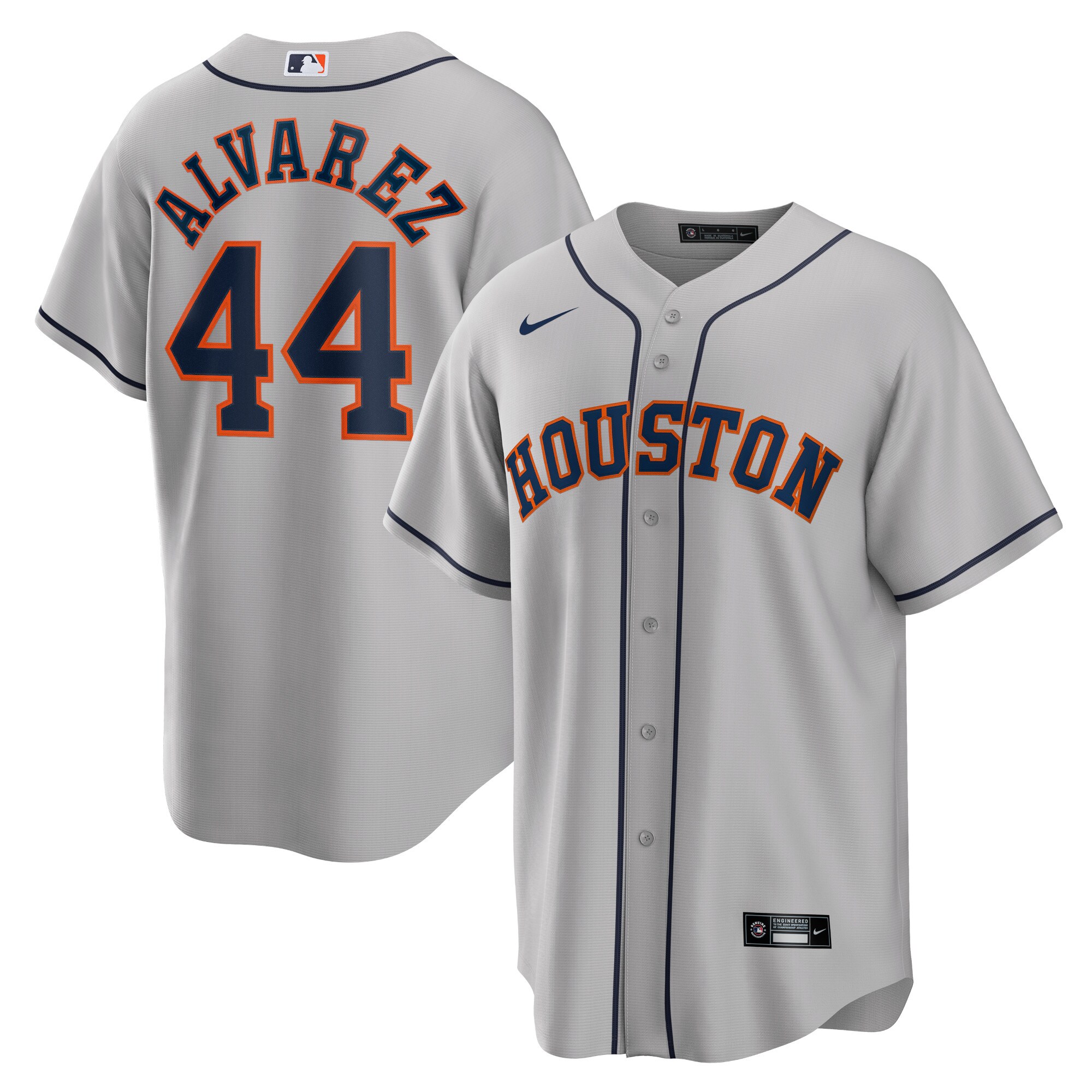 Men's Houston Astros Yordan Ãlvarez Gray Road Player Jersey