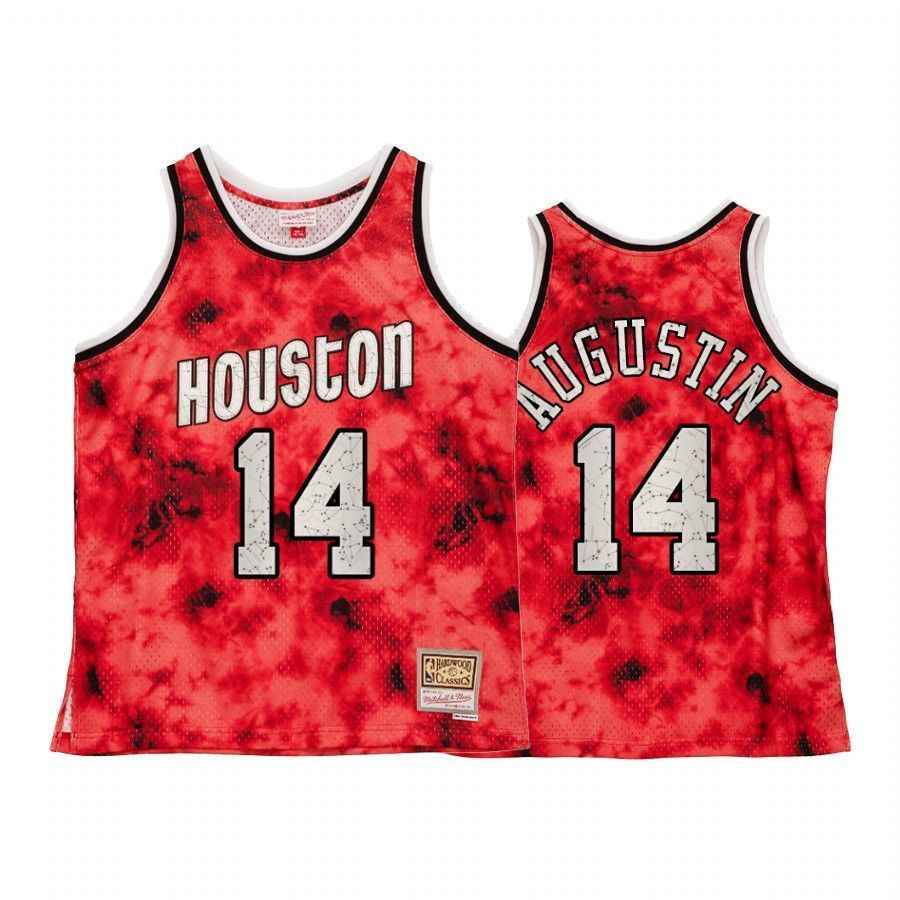 Men's Houston Rockets D.j. Augustin Galaxy Constellation Jersey Red Throwback - JS318