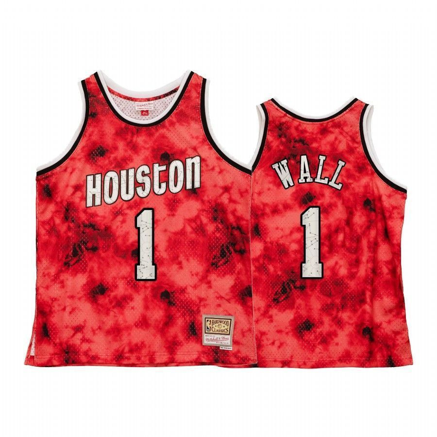 Men's Houston Rockets John Wall Galaxy Constellation Jersey Red Throwback - JS653