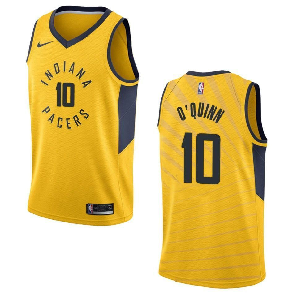 Men's Indiana Pacers 10 Kyle O'quinn Statement Swingman Jersey - Gold - JS434