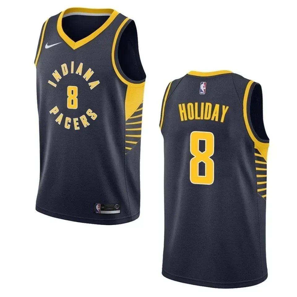 Men's Indiana Pacers 8 Justin Holiday Icon Swingman Jersey - Navy - JS359
