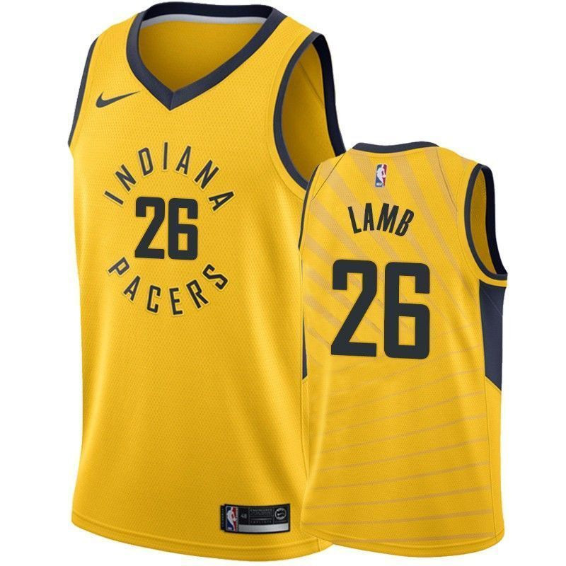 Men's Indiana Pacers Jeremy Lamb 26 Statet Jersey - JS296