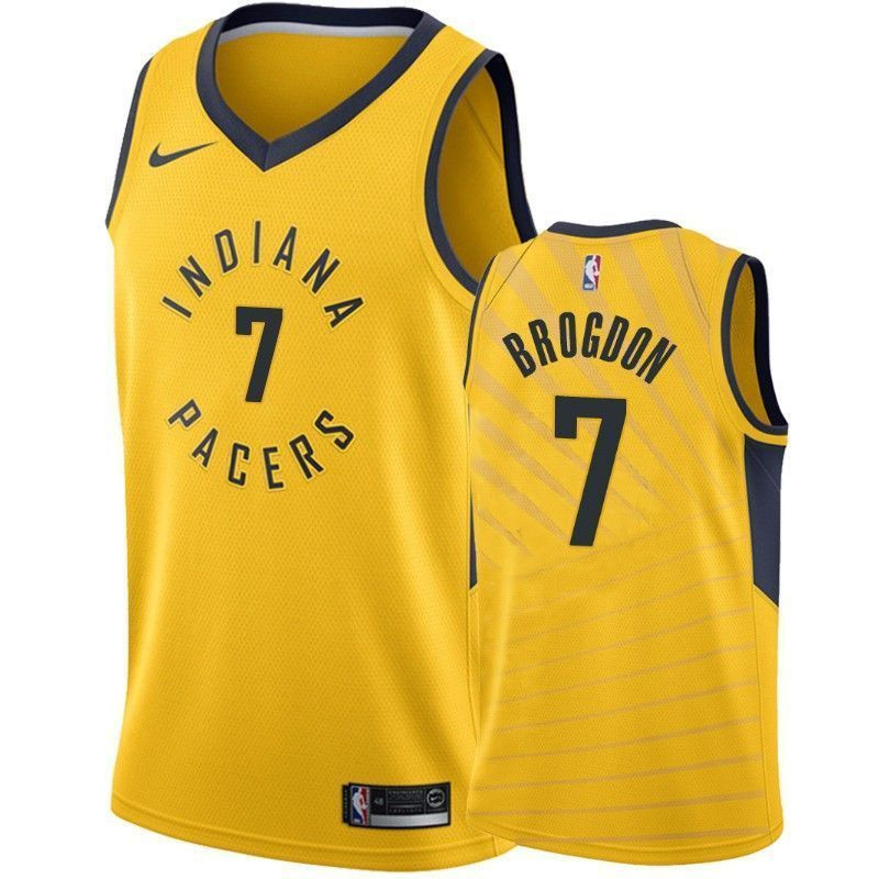 Men's Indiana Pacers Malcolm Brogdon 7 Statet Jersey - JS231