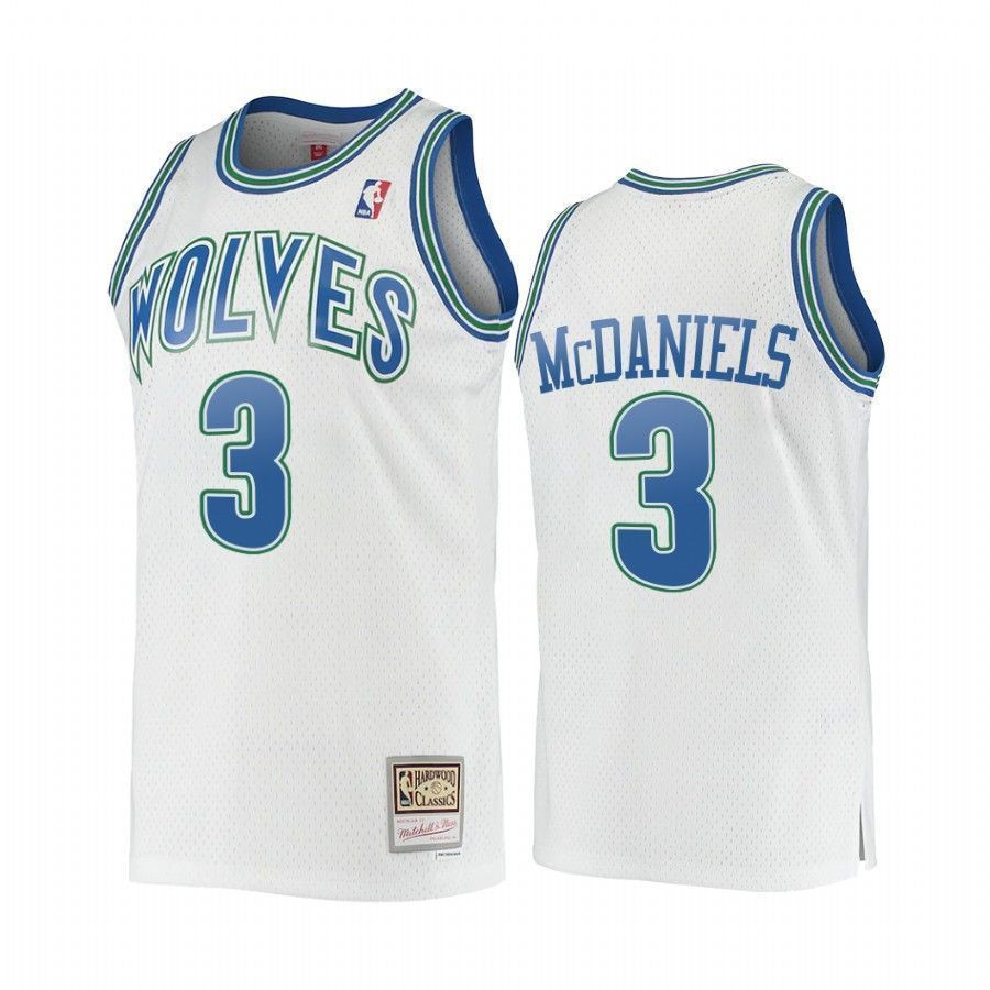 Men's Jaden Mcdaniels 3 Minnesota Timberwolves Hardwood Classics Jersey White - JS419