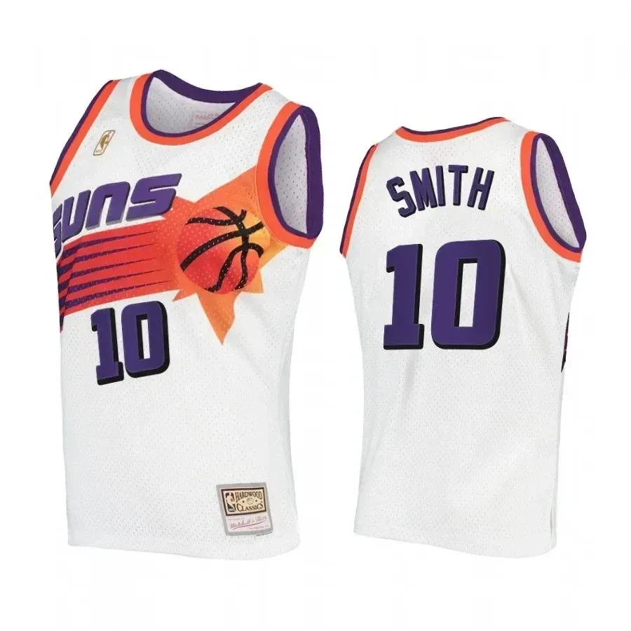 Men's Jalen Smith 10 Phoenix Suns Hardwood Classics Jersey White - JS788