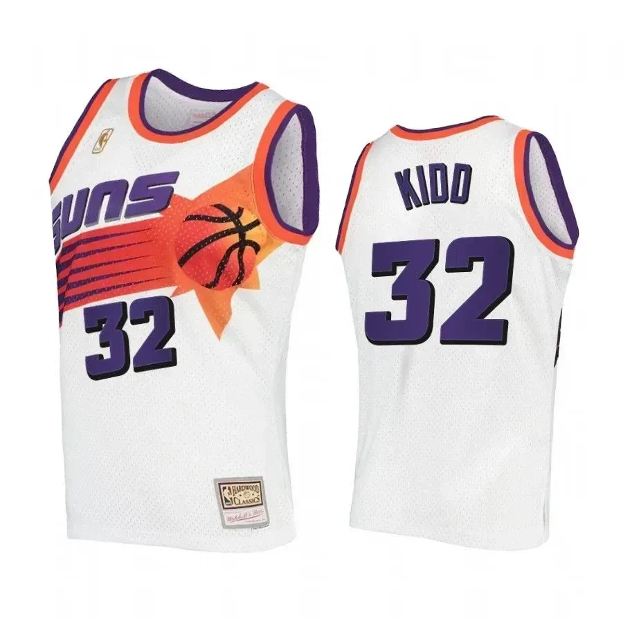 Men's Jason Kidd 32 Phoenix Suns Hardwood Classics Jersey White - JS317