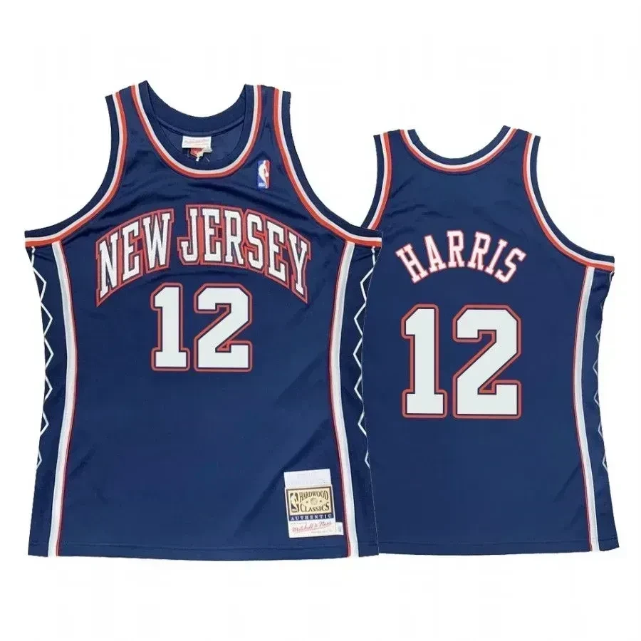 Men's Joe Harris 12 Brooklyn Nets Blue Hardwood Classics Jersey - JS436