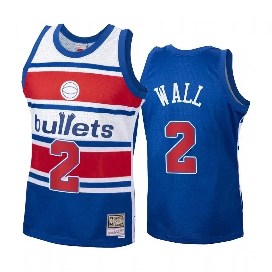 Men's John Wall 2 Washington Wizards Blue Hardwood Classics Jersey - JS701