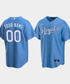 Men's Kansas City Royals 00 Custom Light Blue Alternate Jersey Jersey