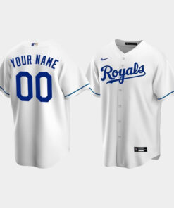 Men's Kansas City Royals 00 Custom White Home Jersey Jersey