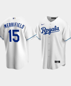 Men's Kansas City Royals 15 Whit Merrifield White Home Jersey Jersey