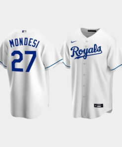 Men's Kansas City Royals 27 Adalberto Mondesi White Home Jersey Jersey