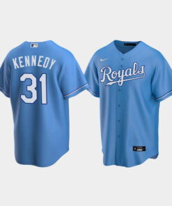 Men's Kansas City Royals 31 Ian Kennedy Light Blue Alternate Jersey Jersey