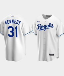 Men's Kansas City Royals 31 Ian Kennedy White Home Jersey Jersey