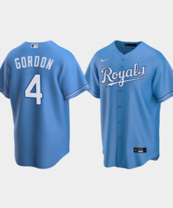 Men's Kansas City Royals 4 Alex Gordon Light Blue Alternate Jersey Jersey