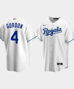 Men's Kansas City Royals 4 Alex Gordon White Home Jersey Jersey