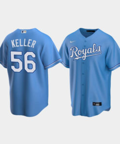 Men's Kansas City Royals 56 Brad Keller Light Blue Alternate Jersey Jersey