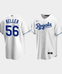 Men's Kansas City Royals 56 Brad Keller White Home Jersey Jersey