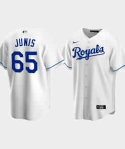 Men's Kansas City Royals 65 Jakob Junis White Home Jersey Jersey