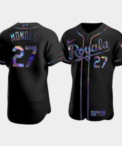 Men's Kansas City Royals Adalberto Mondesi 27 Black Golden Edition Holographic Jersey Jersey