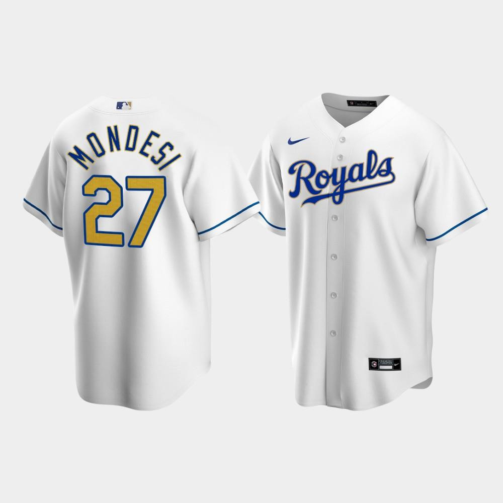 Men's Kansas City Royals Adalberto Mondesi 27 White Home Jersey Jersey