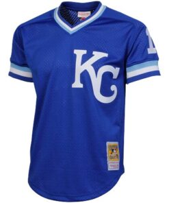 Men's Kansas City Royals Bo Jackson Mitchell & Ness Royal 1989 Cooperstown Collection Batting Mesh Practice Jersey