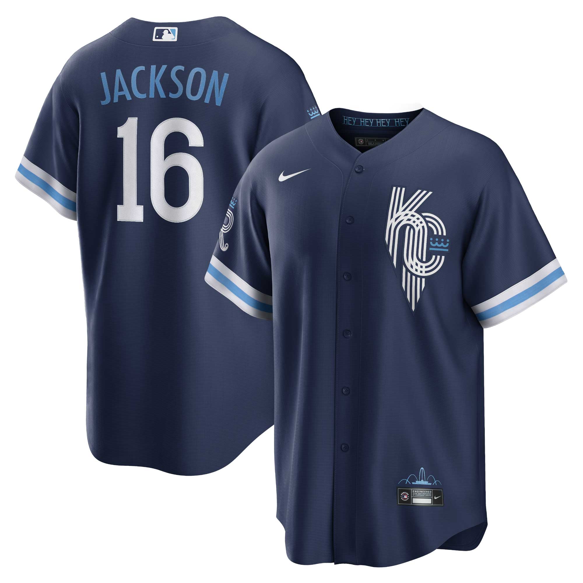 Men's Kansas City Royals Bo Jackson Navy City Connect Player Jersey