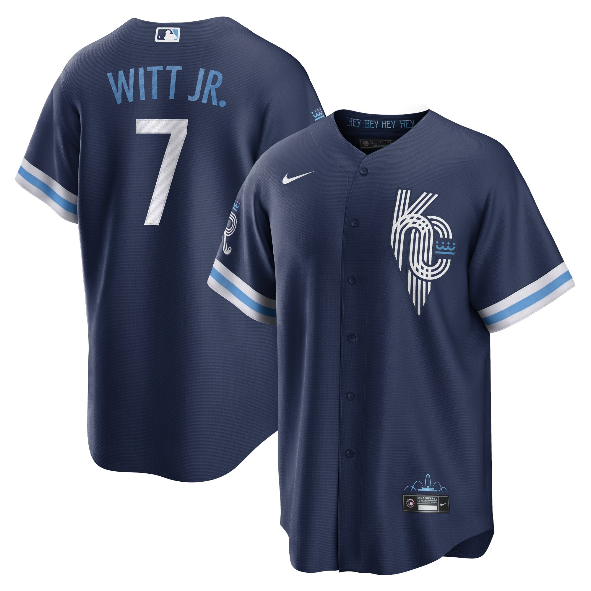 Men's Kansas City Royals Bobby Witt Jr. Navy City Connect Player Jersey