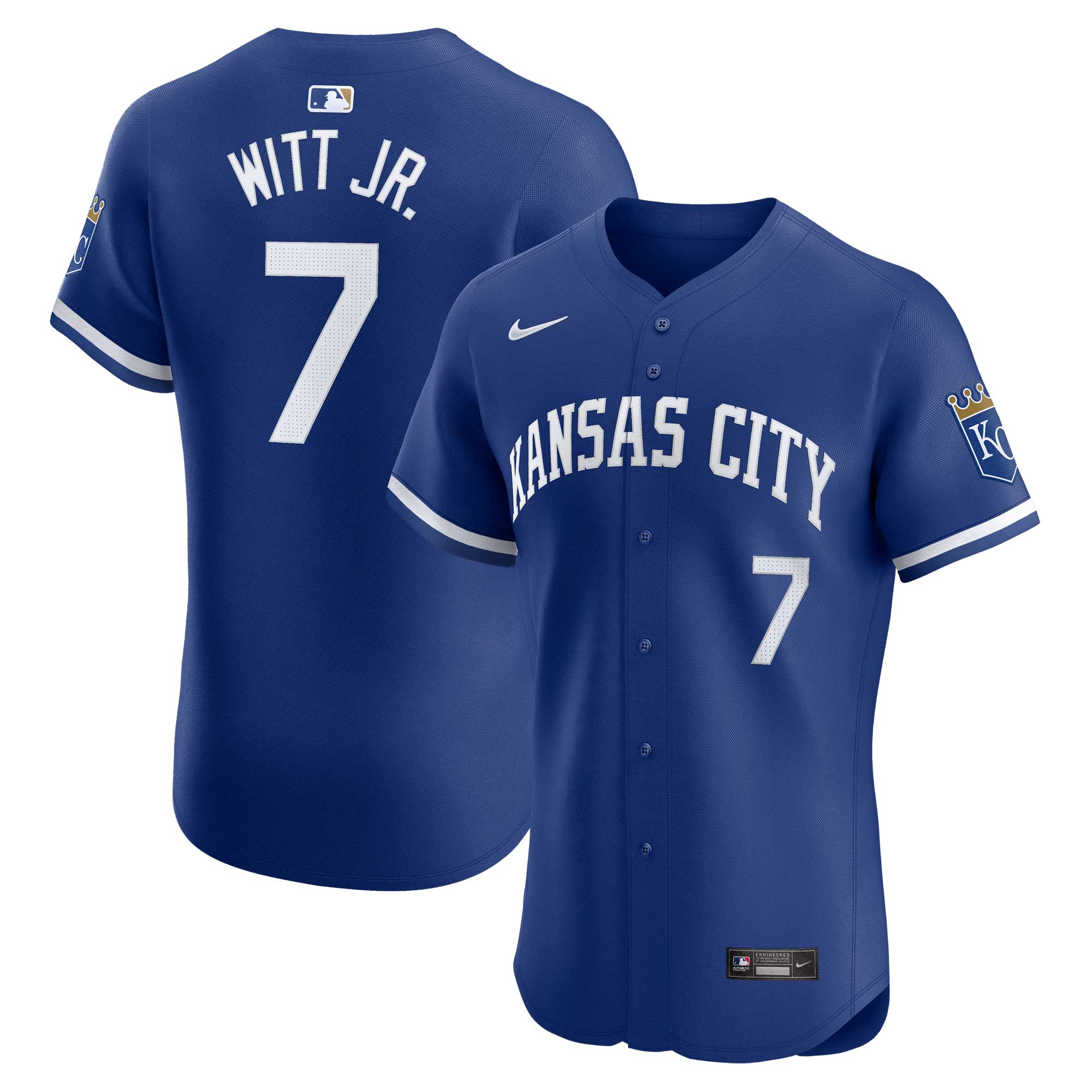 Men's Kansas City Royals Bobby Witt Jr. Royal Alternate Elite Player Jersey