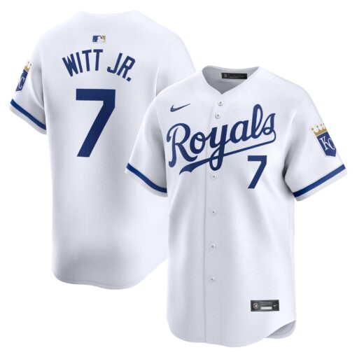 Men's Kansas City Royals Bobby Witt Jr. White Home Limited Player Jersey