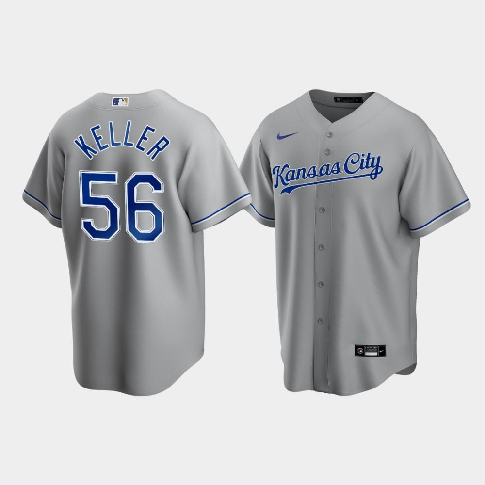 Men's Kansas City Royals Brad Keller 56 Gray Road Jersey Jersey