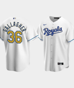 Men's Kansas City Royals Cam Gallagher 36 White Home Jersey Jersey