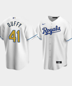 Men's Kansas City Royals Danny Duffy 41 White Home Jersey Jersey