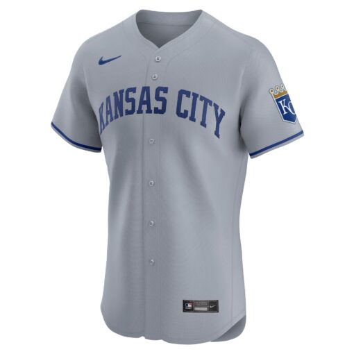 Men's Kansas City Royals Gray Road Vapor Premier Elite Patch Jersey - Image 2
