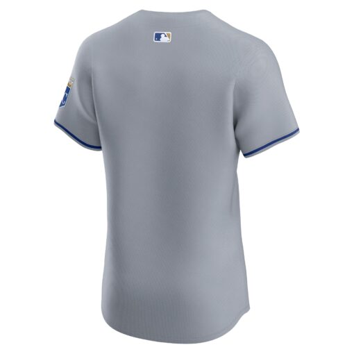 Men's Kansas City Royals Gray Road Vapor Premier Elite Patch Jersey - Image 3
