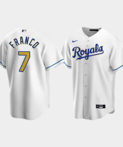 Men's Kansas City Royals Maikel Franco 7 White Home Jersey Jersey