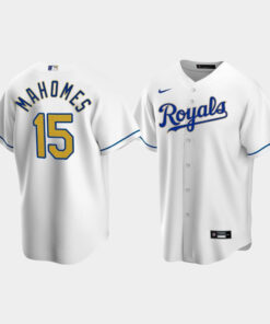 Men's Kansas City Royals Patrick Mahomes 15 White Home Jersey Jersey
