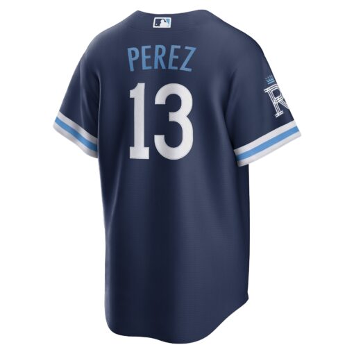 Men's Kansas City Royals Salvador Perez Navy City Connect Player Jersey - Image 3