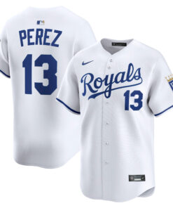 Men's Kansas City Royals Salvador Perez White Home Limited Player Jersey