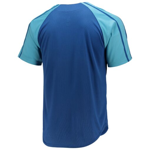 Men's Kansas City Royals Stitches Royal Button-Down Raglan Jersey - Image 3