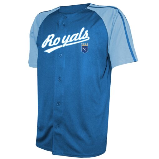 Men's Kansas City Royals Stitches Royal Team Raglan Jersey - Image 2