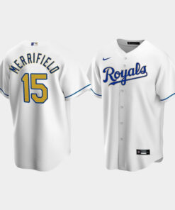 Men's Kansas City Royals Whit Merrifield 15 White Home Jersey Jersey